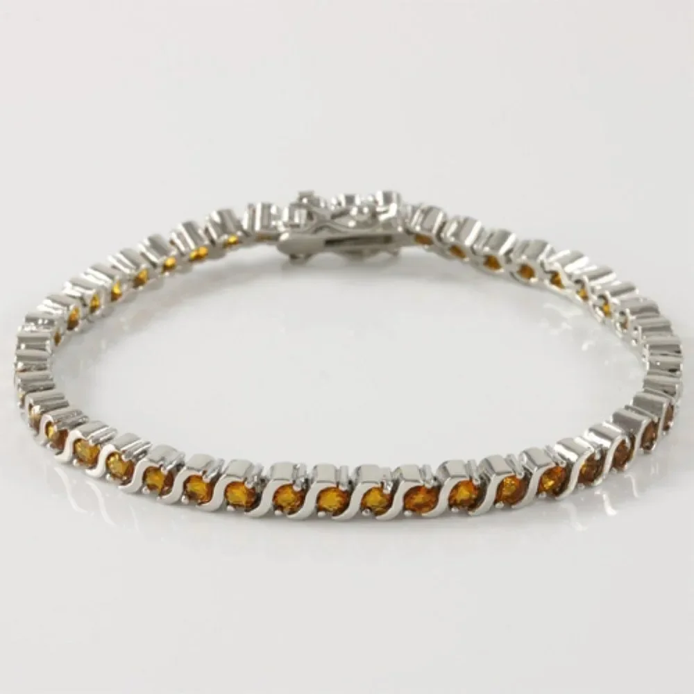 GLAMOURESQ, NEW, 5.25CT CITRINE, 14K GOLD-FILLED BRACELET BG904TZ - Picture 5 of 9